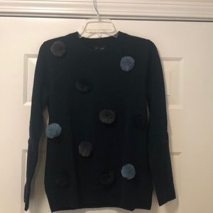 Banana Republic Wool Sweater PomPoms Navy Size S